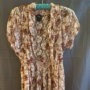 Shear floral lace coverup